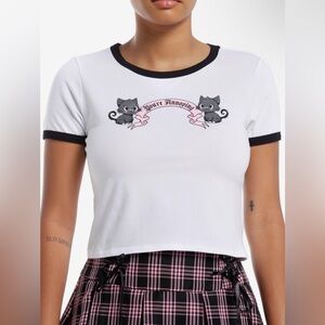Hot Topic Sweet Society You're Annoying Cat Banner Girls Ringer Baby T-Shirt 2X